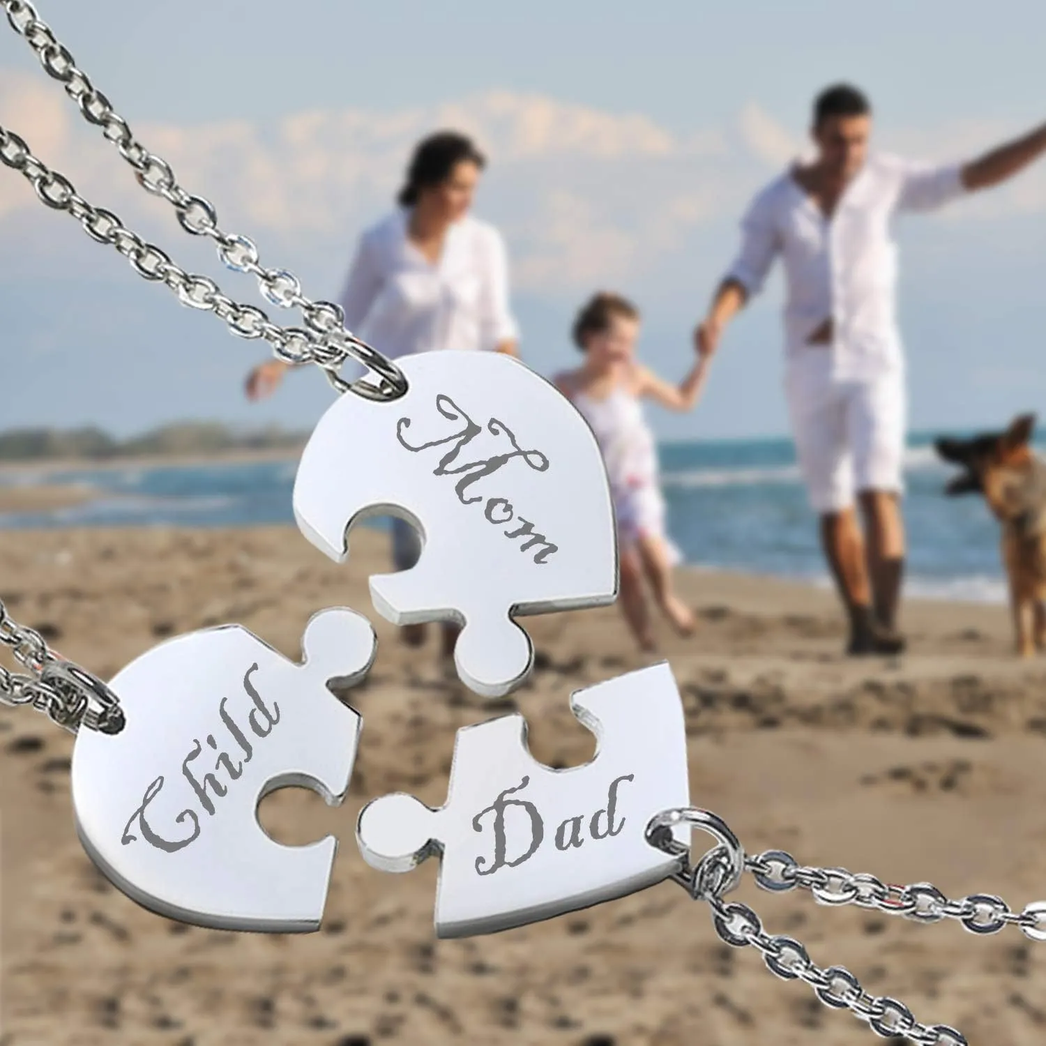Hisatan Personalized Necklace Custom 2/3/4/5/6 Pieces Matching Puzzle Piece BFF Friendship Necklaces Set, Stainless Steel Best Friends Forever Soul Sister Gift for Women Men