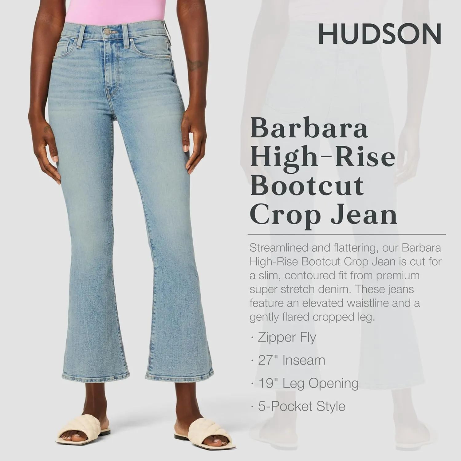 HUDSON Women's Barbara High Rise Bootcut Crop Jean