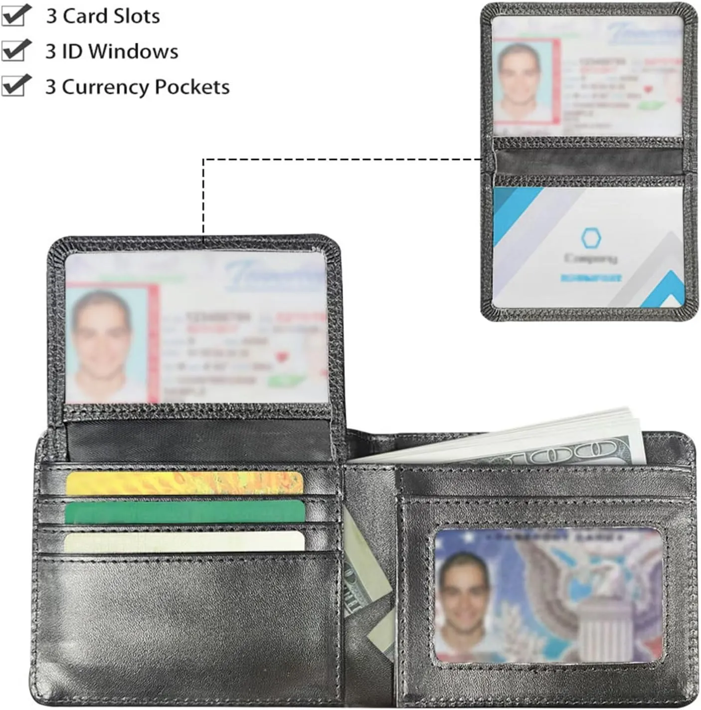 HUIACONG American Flag Eagle Leather Wallet for Men Teen Boys Clutch Smart Lightweight Small Cards Holder Cash Organizer Foldable Clutch Coin Purse Portable Bag Cool Animal Print