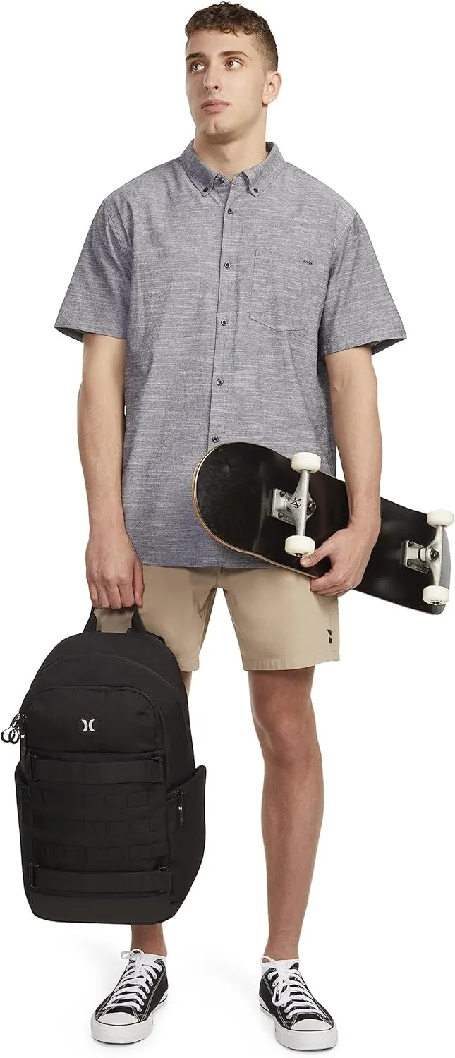 Hurley Mens Skateboard Backpack, Black, One Size