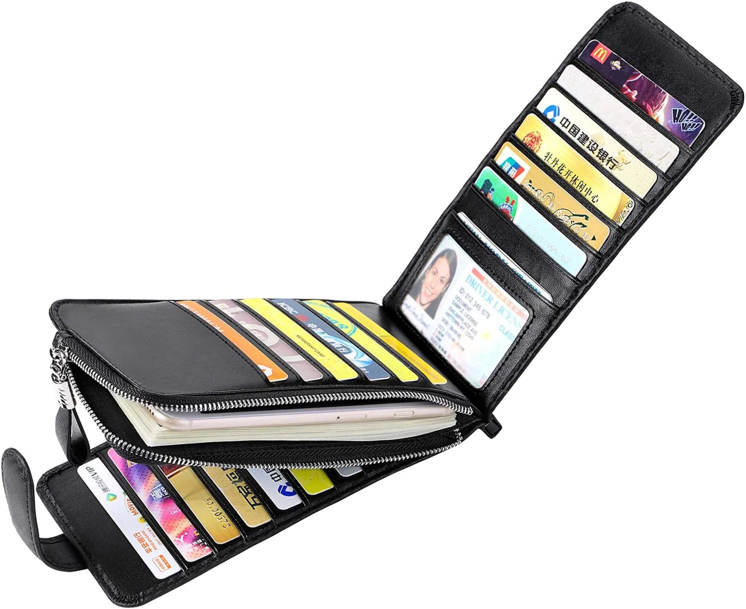 Huztencor Womens Leather Credit Card Holder Wallet RFID Blocking Wallet Women Card Case Purse