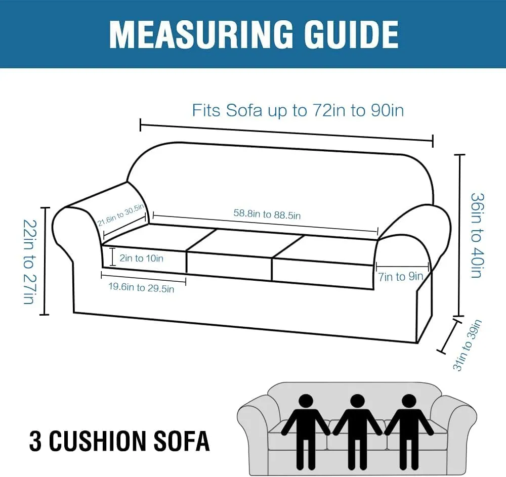 H.VERSAILTEX Modern Velvet Plush 4 Piece High Stretch Sofa Slipcover Sofa Cover Furniture Protector Form Fit Luxury Thick Velvet Sofa Cover for 3 Cushion Couch Width Up to 90 Inch (Sofa,Deep Teal)