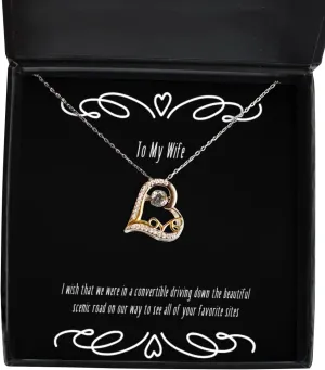 I Wish That we were in a Convertible Driving Down The Beautiful Scenic Road on Love Dancing Necklace, Wife Jewelry, Brilliant for Wife