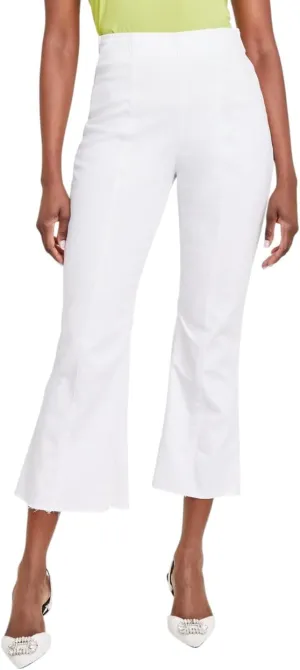 I.N.C. INTERNATIONAL CONCEPTS Women's High-Rise Pull-On Flared Cropped Jeans Bright White 4