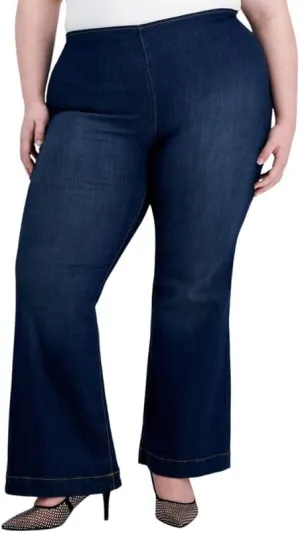 INC International Concepts Women's Plus Size Pull-On Flare-Leg Denim Jeans (Dark Indigo, 20W)