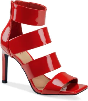 INC Womens Liana Faux Leather Patent Strappy Sandals Red 7 Medium (B,M)