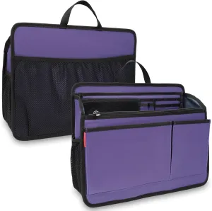 Insert Organizer for Casual Briefcase, Shoulder Bag and Tote Bag (L) (Purple)