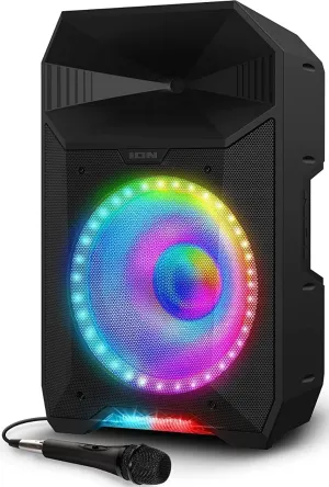 ION Audio PA LIVE 500-Watt Karaoke Party Speaker - Bright Robust and Clear Booming Sound with Brilliant Visual Effects and Microphone (Renewed)