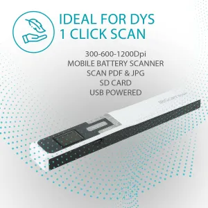 IRIScan Book Portable Scanner Wireless Battery - v5 : 12PPM 1200dpi Hand Scanner, PDF Editor, scan to Word, PDF, XLS, SD Card, Document Scanner, SD, scan Thru USB, Win Mac