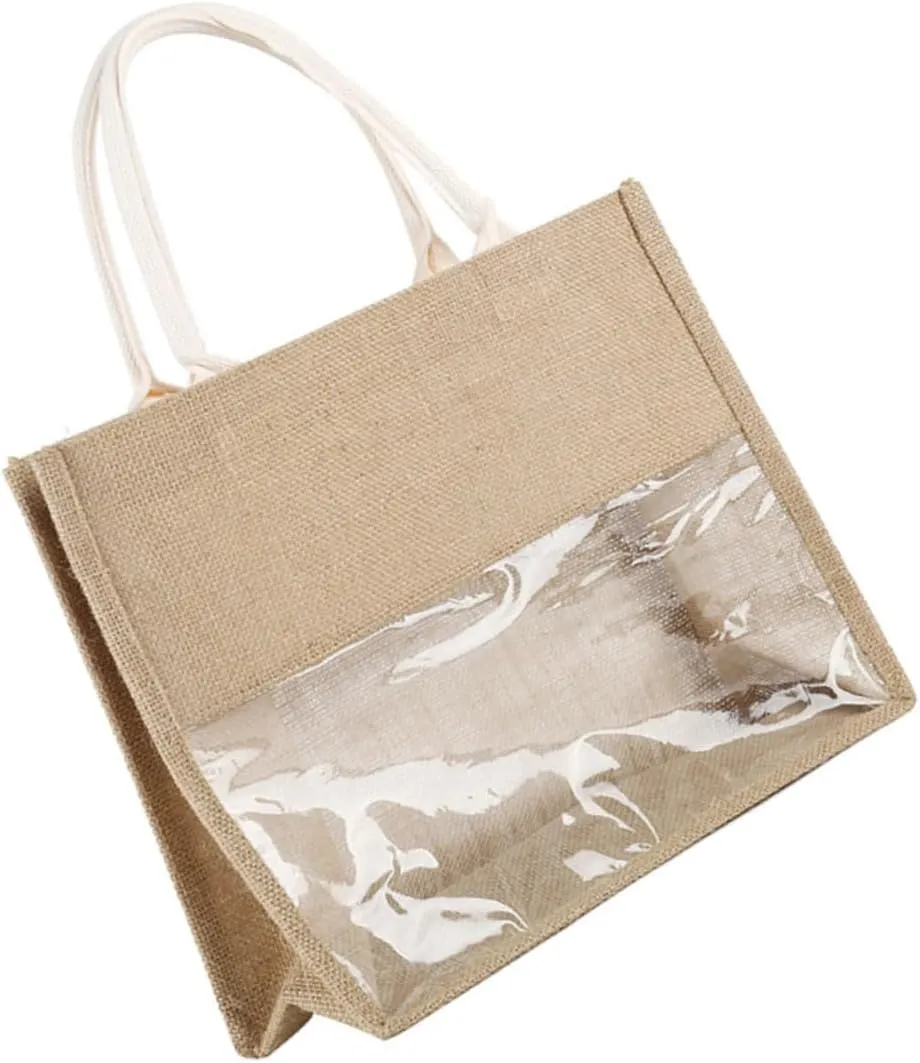 IWOWHERO Tote Bags Linen Wine Carrier Bag s Size Handle for Travel Storage Decor