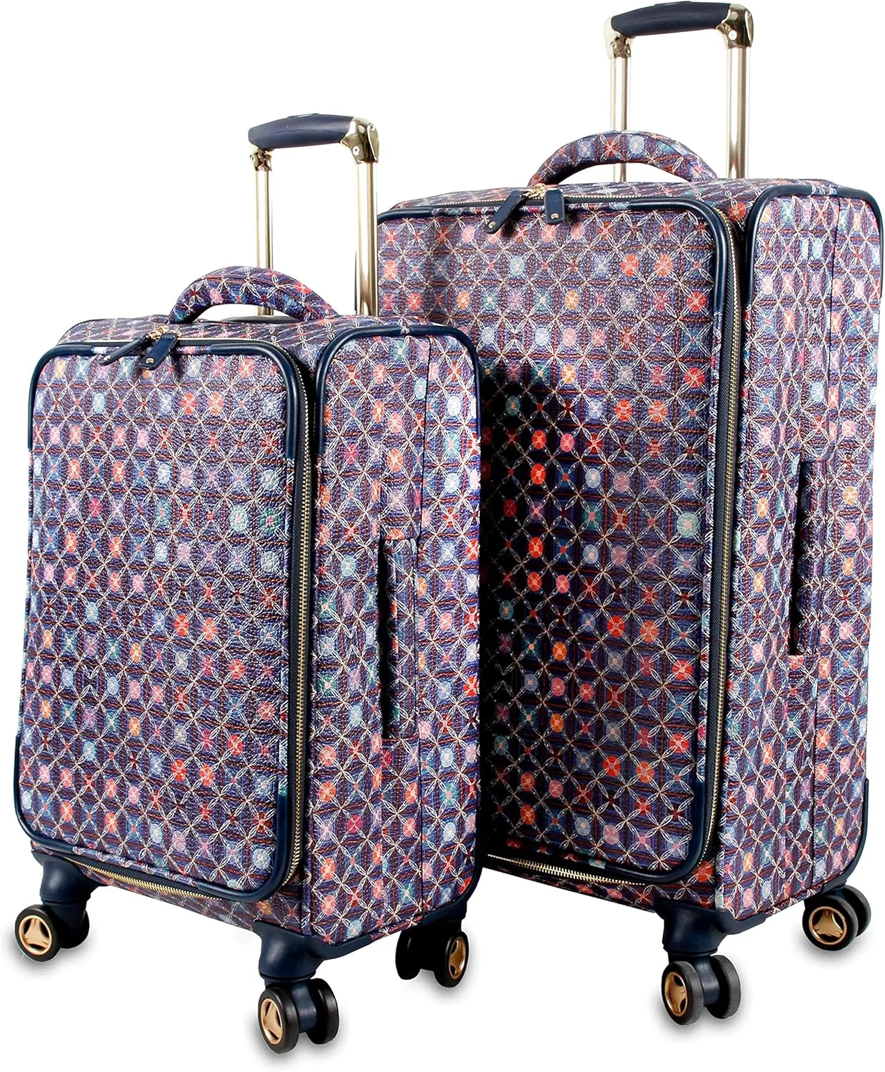 J World New York Bella Collaboration 2-Piece Luggage Set, Flower Seeds, One Size