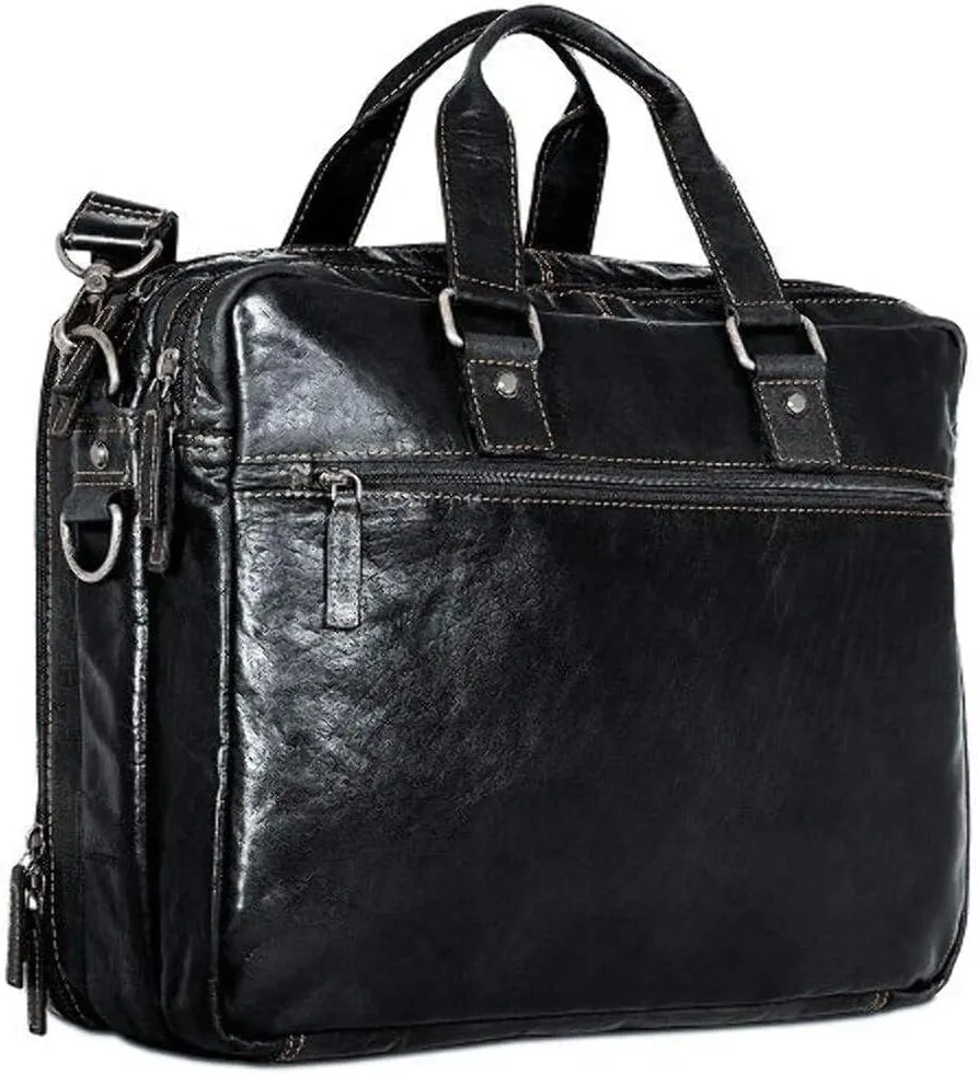 Jack Georges Men's Voyager Large Travel Briefcase in Buffalo Leather #7328