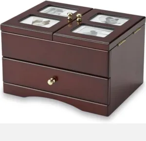 Jaclyn Smith Wooden Jewelry Box - Wooden Photo Frame Jewelry Box - Love