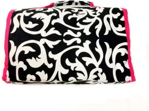 JChronicles Women's Large Hanging Toiletry Cosmetic Organizer Bag-Roll Up for Travel (Damask-PK)