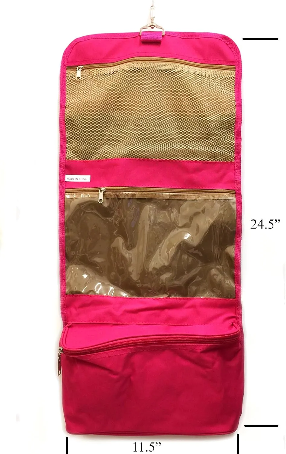 JChronicles Women's Large Hanging Toiletry Cosmetic Organizer Bag-Roll Up for Travel (Nature-PK)
