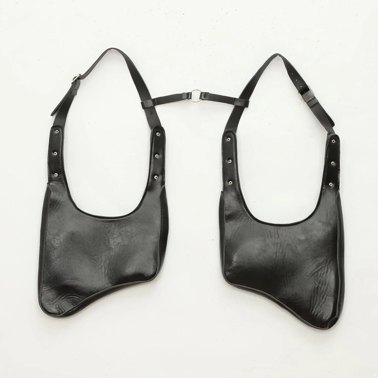 JEATHA Mens PU Leather Underarm Shoulder Bag Double Shoulder Armpit Bag Safety Bag for Travel Outdoors