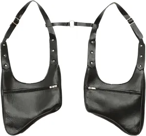JEATHA Mens PU Leather Underarm Shoulder Bag Double Shoulder Armpit Bag Safety Bag for Travel Outdoors