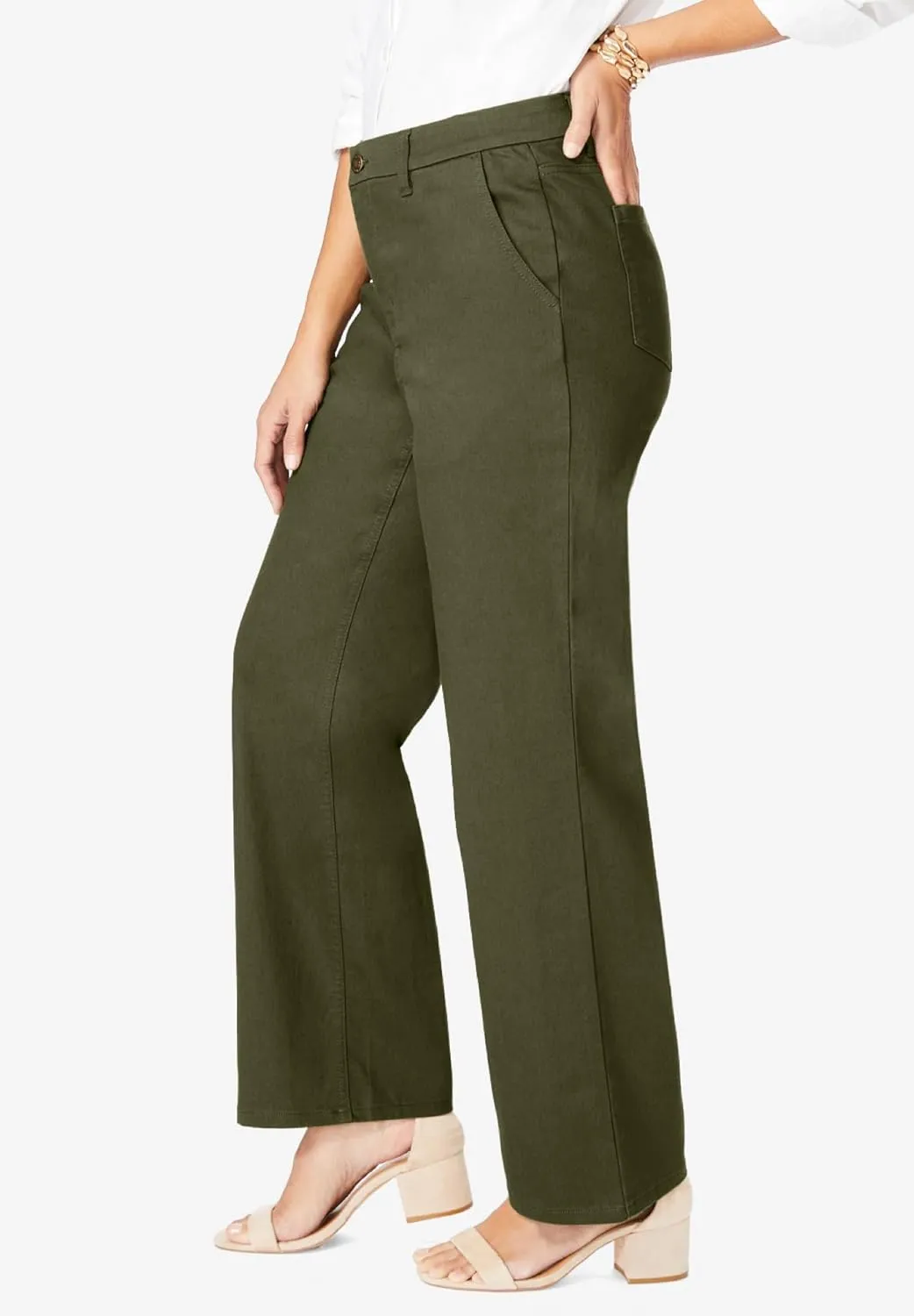 Jessica London Women's Plus Size True Fit Stretch Denim Wide Leg Jean