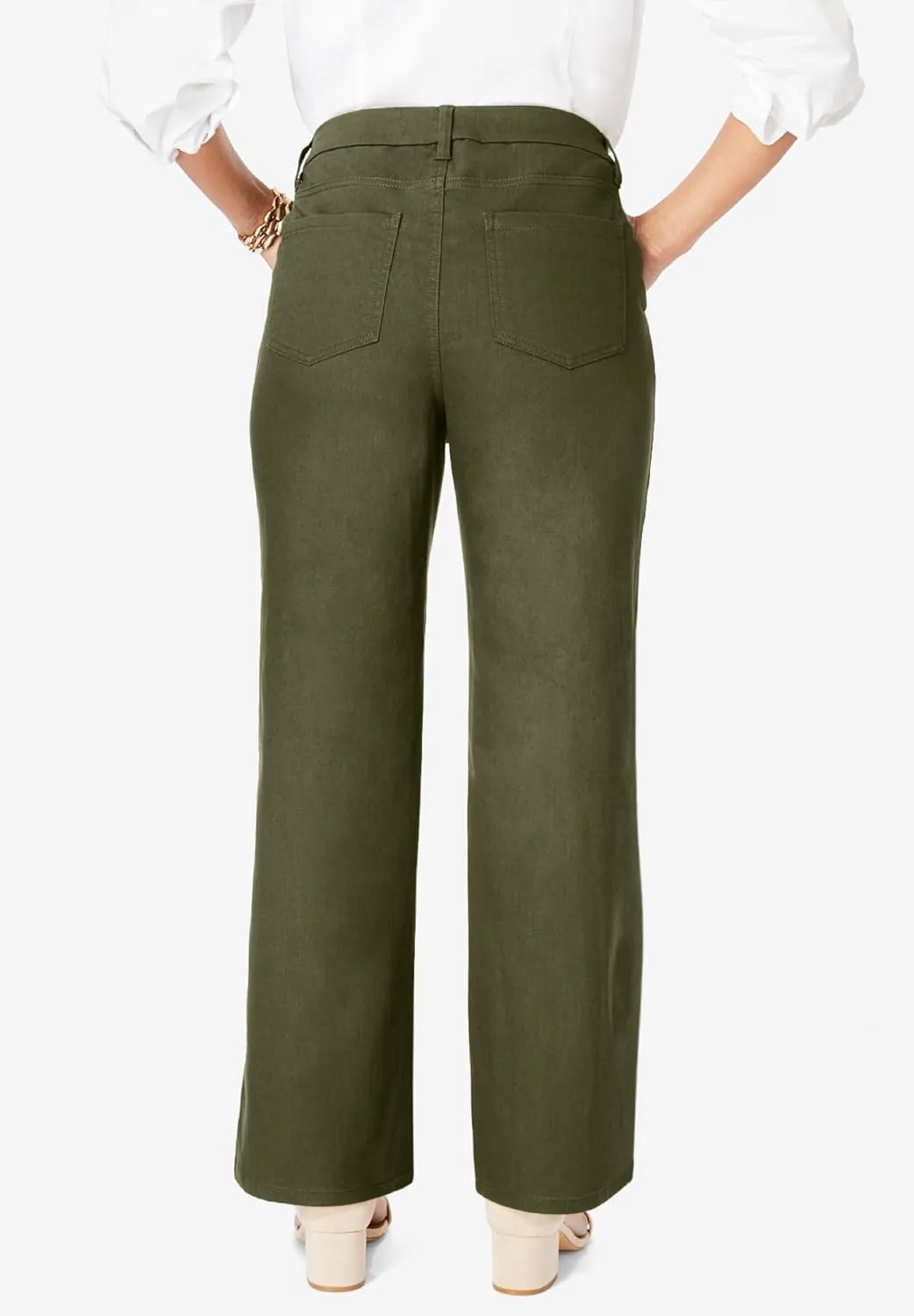 Jessica London Women's Plus Size True Fit Stretch Denim Wide Leg Jean