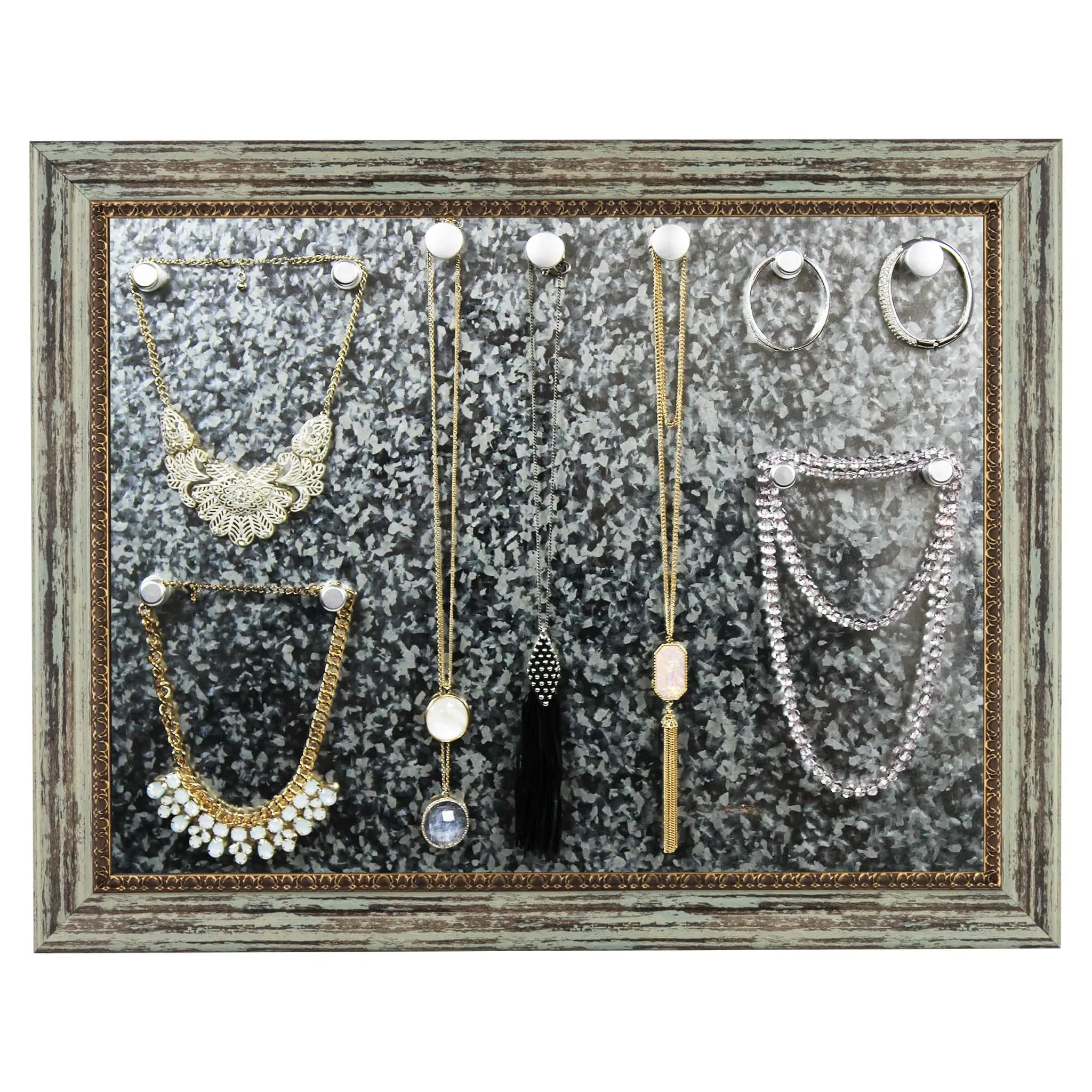 Jewelry Display Organizer Board | Antique Green Finish | Aria Collection
