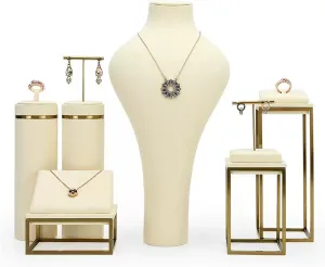 Jewelry Organizer Mannequin Bust Jewelry Necklace Earring Ring Display Stand Velvet Jewelry Holder Pendant Chain Display Stand/Necklace Bust Set of 6 Joyer Stand
