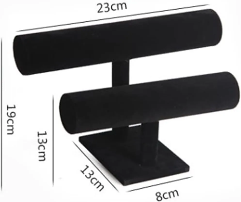 Jewelry Organizer Stand 2 Tier Bracelet Holder, Bracelet Display Stand, Velvet Jewelry Organizer Displays for Necklace Watches Bracelet Bangle Holder Necklace Display Stand (Color : Gris)