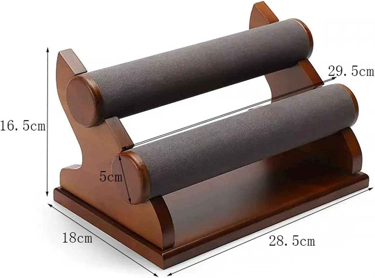 Jewelry Rack Bracelet Holder with 2 Tier Racks, Velvet Jewelry Display Stands, Wooden Watch Bangle T-Bar Jewelry Organizer for Wrist Watch, Bangles and Bracelets Jewelry Display Rack, One Size, agate
