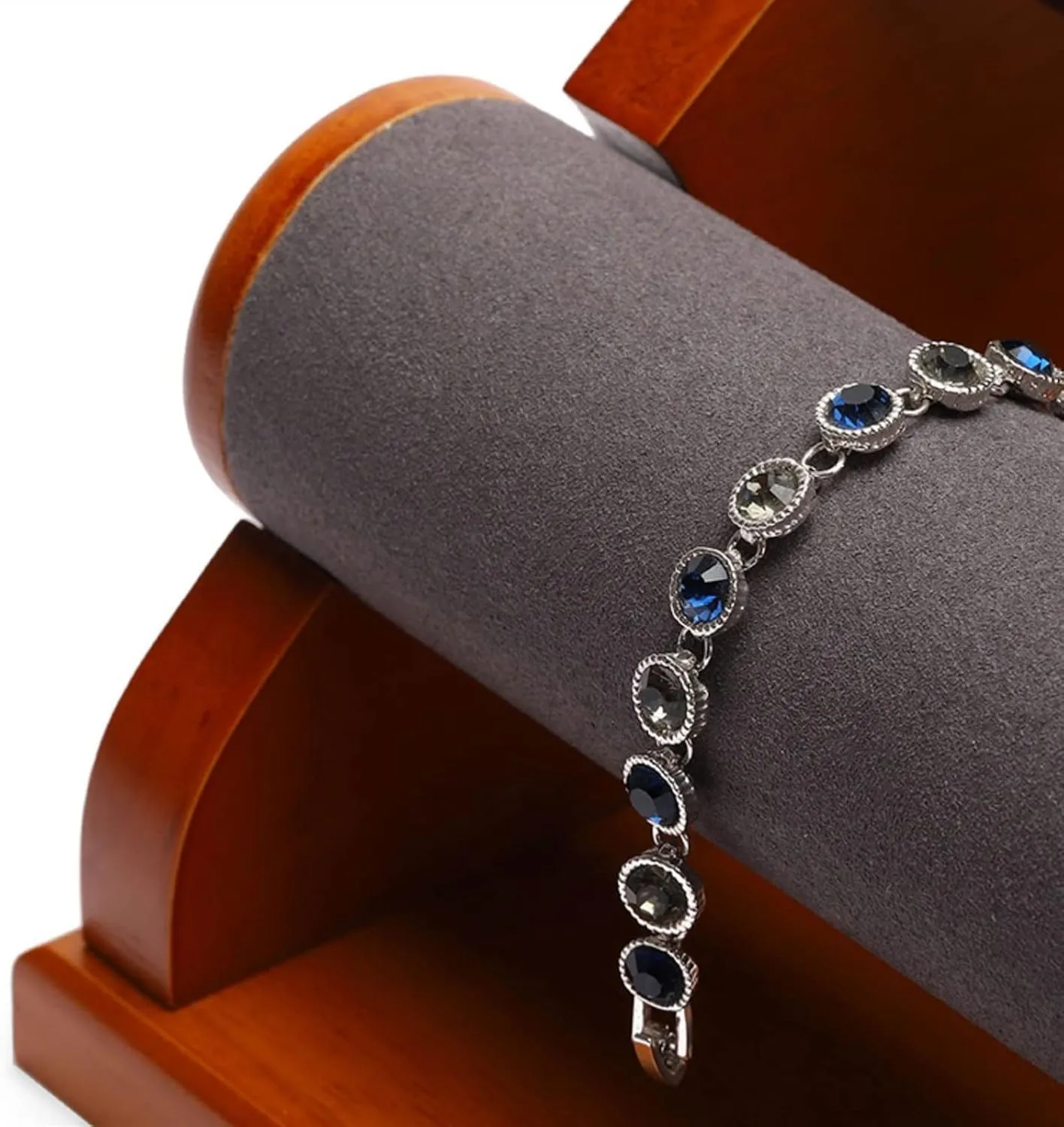 Jewelry Rack Bracelet Holder with 2 Tier Racks, Velvet Jewelry Display Stands, Wooden Watch Bangle T-Bar Jewelry Organizer for Wrist Watch, Bangles and Bracelets Jewelry Display Rack, One Size, agate
