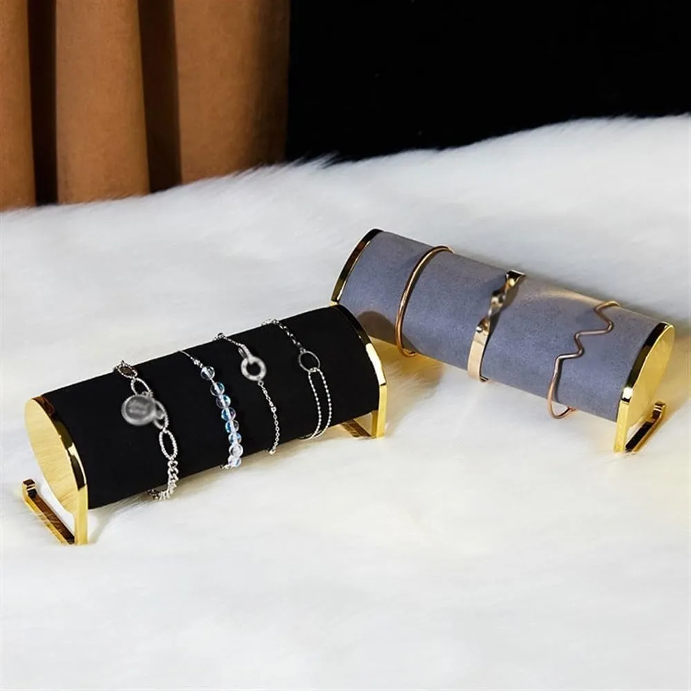 Jewelry Rack High-Grade Counter Velvet Window with Jewelry Display Props Watch Bracelet Bracelet Jewelry Storage Racks Jewelry Stand Holder(Black)