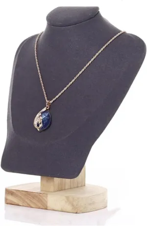 Jewelry Rack Wooden Velvet Necklaces Display Stand Rack Pendants Jewellery Display Holder For Neck Chain And Bust Necklace Holder Necklace Organize Jewelry Stand Holder (Color : Black S) (Black S )