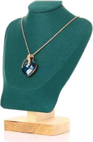 Jewelry Rack Wooden Velvet Necklaces Display Stand Rack Pendants Jewellery Display Holder For Neck Chain And Bust Necklace Holder Necklace Organize Jewelry Stand Holder (Color : Black S) (Green S )