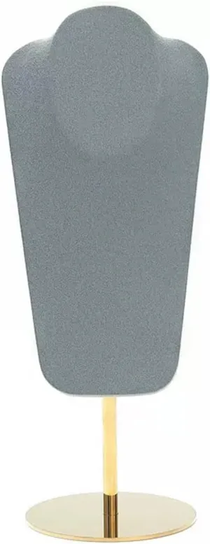 Jewelry Stand Organizer 14" Grey Velvet Necklace Display 3D Jewelry Bust Stand Jewelry Easel Necklace Chain Display Bust Stand Tower Rack for Home Bedroom Jewelry Display Holder