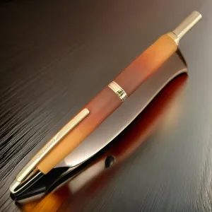 JH10 Press Fountain Pen Fine Nib with Velvet bag, Retractable Nib Calligraphy Ink Pen with Converter Writing (Gradient Coffee)