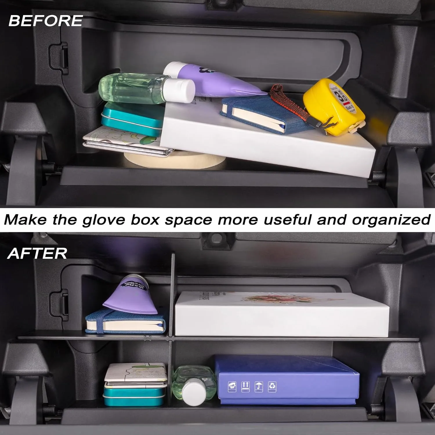 JKCOVER Glove Box Organizer Compatible with 2024 2025 Toyota Tacoma(4th Gen Tacoma) Glove Box Compartment Insert Storage Divider Accessories (Patent Design