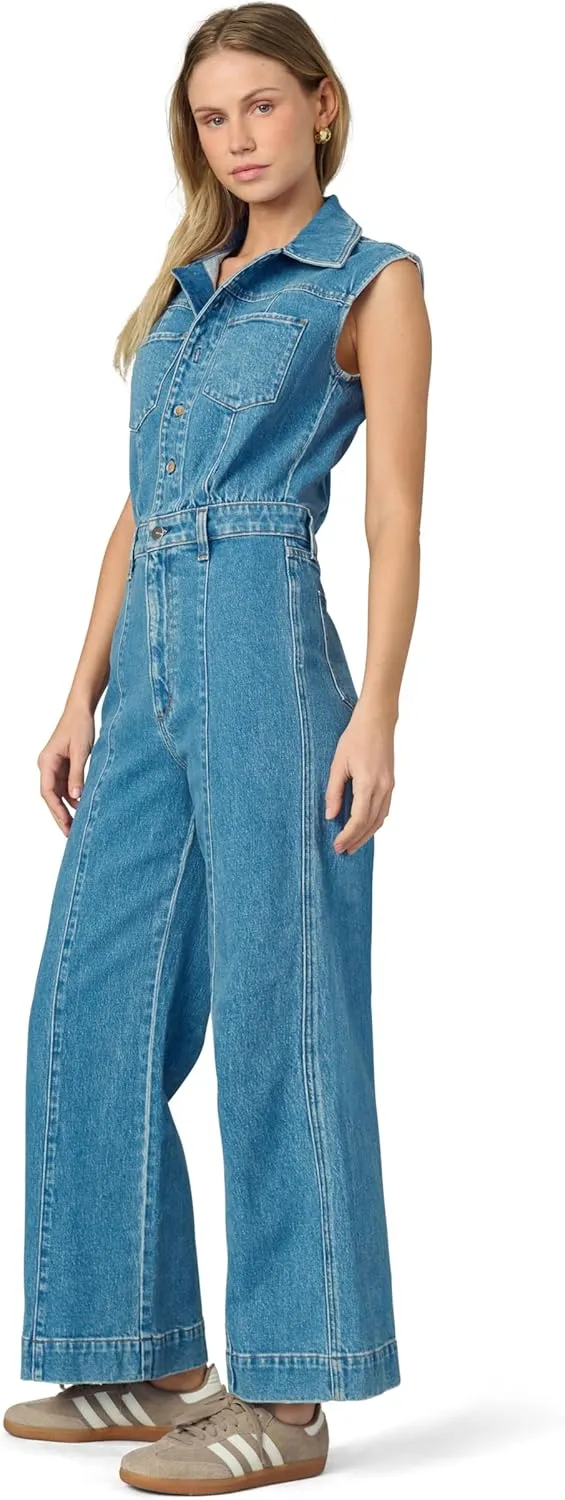 Joe's Womens The Pasha Sleeveless Denim Jumpsuit