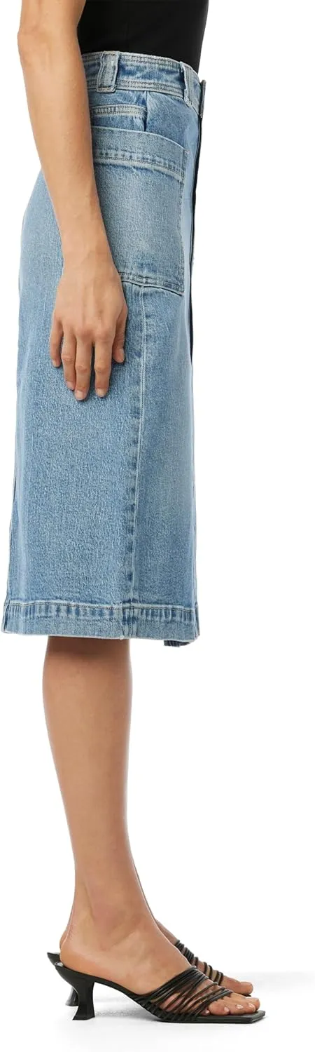 Joe's Women's The Pheobe High Rise Patch Pocket Midi Denim Skirt