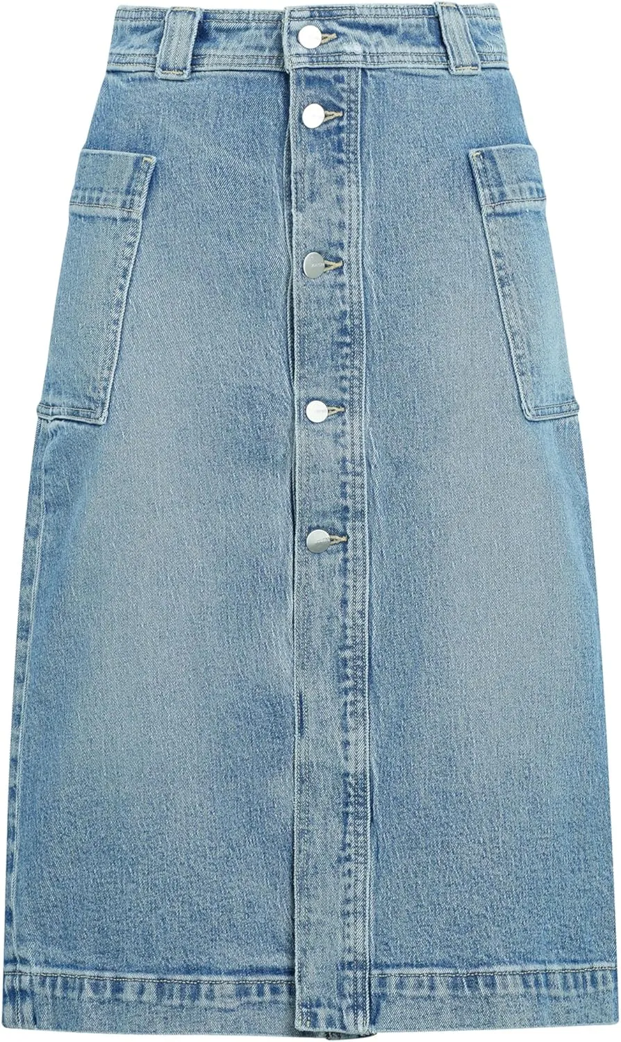 Joe's Women's The Pheobe High Rise Patch Pocket Midi Denim Skirt