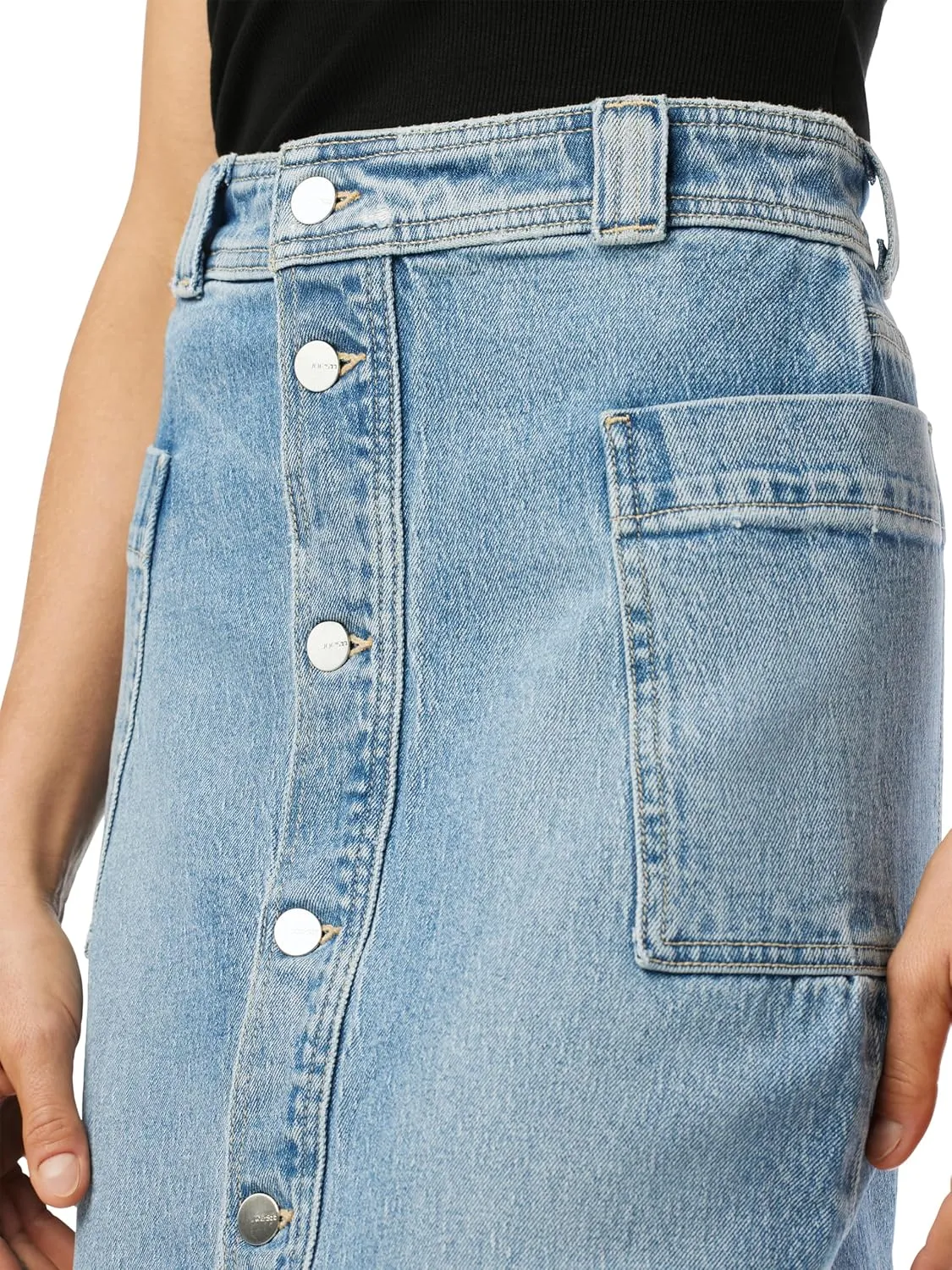 Joe's Women's The Pheobe High Rise Patch Pocket Midi Denim Skirt