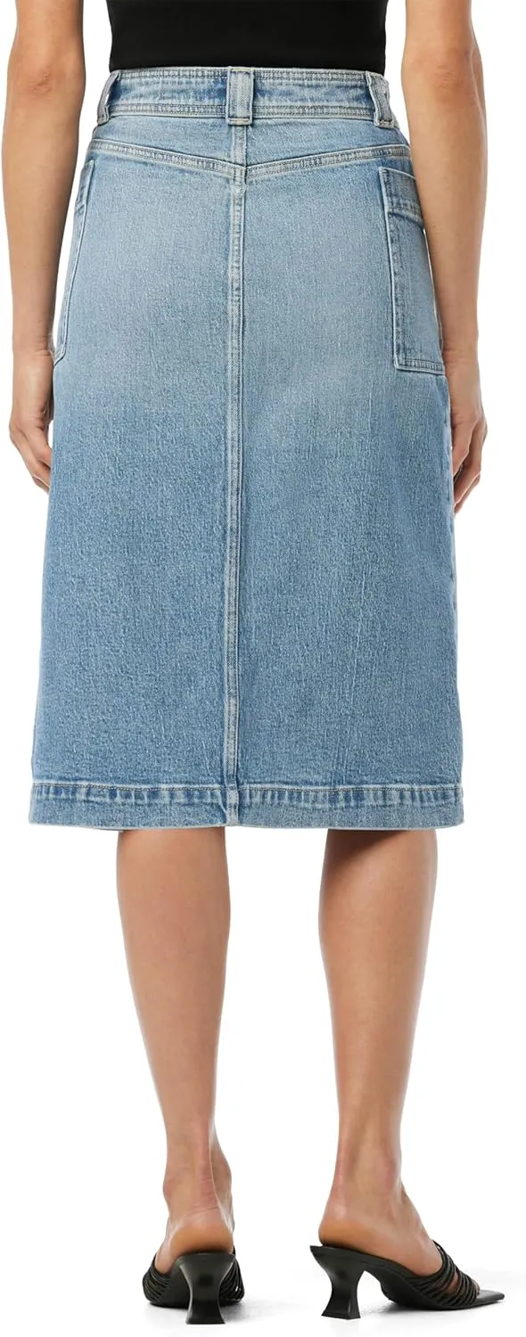 Joe's Women's The Pheobe High Rise Patch Pocket Midi Denim Skirt
