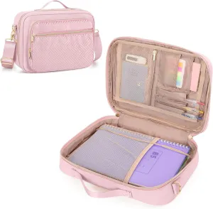 Journal Cover Bag, Journaling Supplies Storage Bag Carrying Case, Travel Organizer Holder for A5 B5 Planner and Notebook, Pink