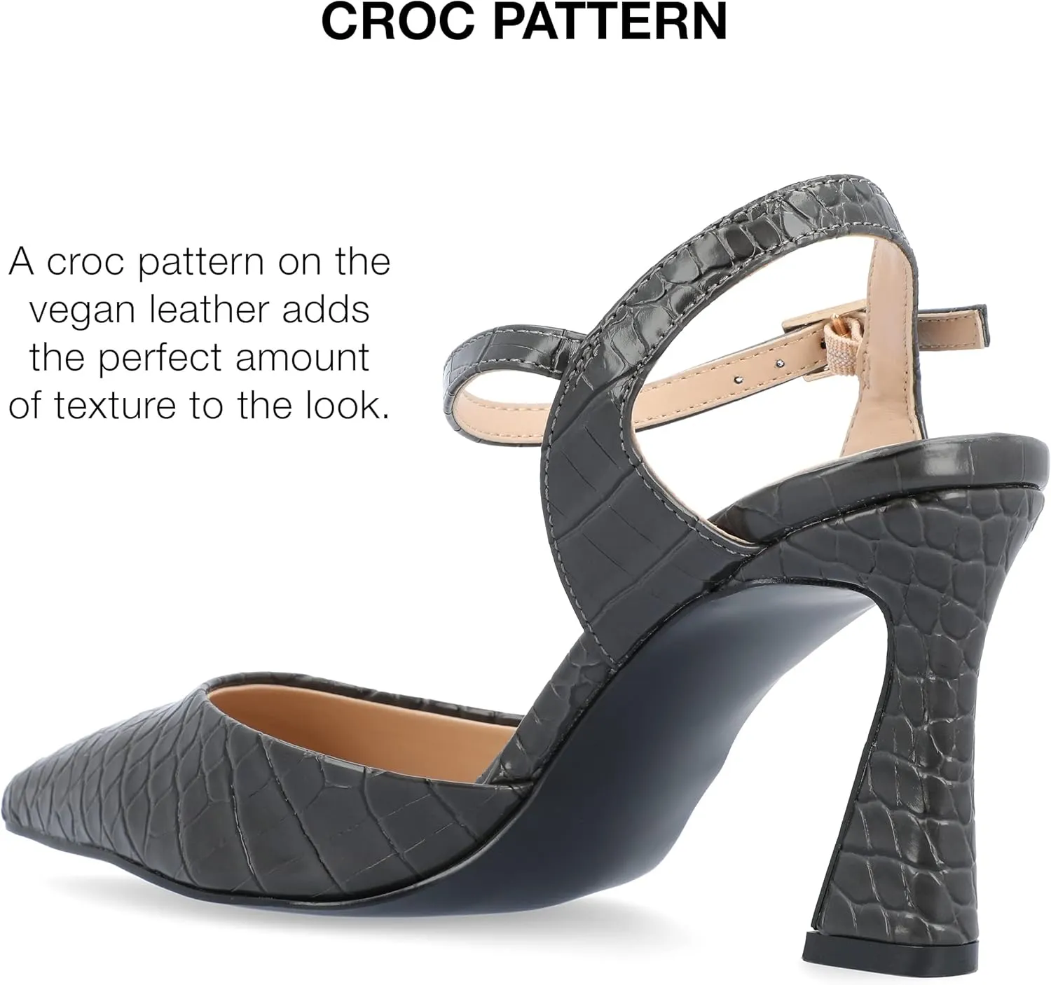 Journee Collection Womens Nixey Faux Leather Ankle Strap Pumps