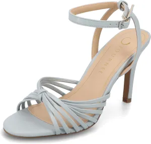 Journee Womens Vanita Multi Strap Stiletto Open Toe Dress Sandals