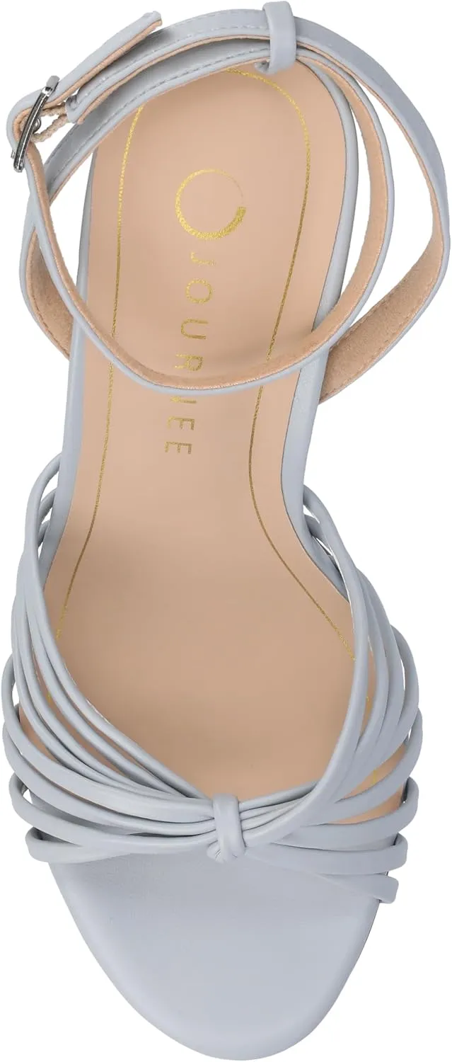 Journee Womens Vanita Multi Strap Stiletto Open Toe Dress Sandals