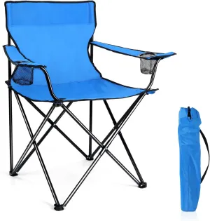 Joyfair Portable Camping Chair, Outdoor Lawn Folding Chairs for Adults, Heavy Duty Large Foldable Chairs for Beach, Fishing, Tailgating Outdoor Sport, 2 Cup Holders & Carry Bag