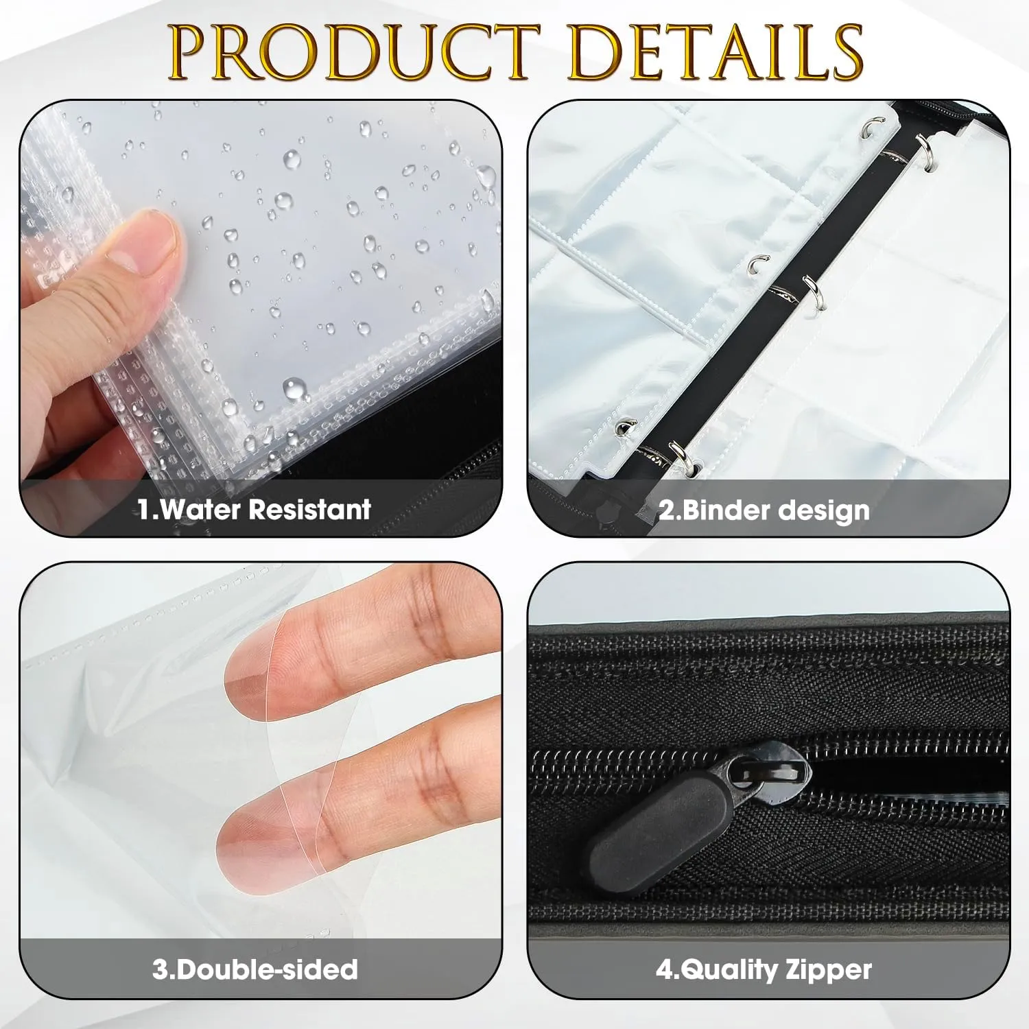 JoyHood Card Binder for Trading Card, Card Collection Binder with 9 Pocket - Hold Up to 900 Cards, Card Album Holder compatible with TCG/PM/MTG/OPCG/YGO Card (Black, 9 Pockets)