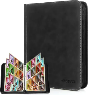 JoyHood Card Binder for Trading Card, Card Collection Binder with 9 Pocket - Hold Up to 900 Cards, Card Album Holder compatible with TCG/PM/MTG/OPCG/YGO Card (Black, 9 Pockets)