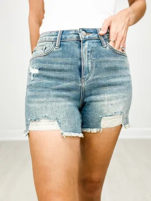 Judy Blue GO SHAWTY High Waist Distressed Jean Shorts