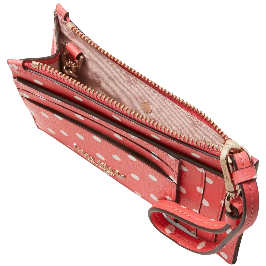 Kate Spade Spencer Dots Cardholder Wristlet in Peach Melba Multi