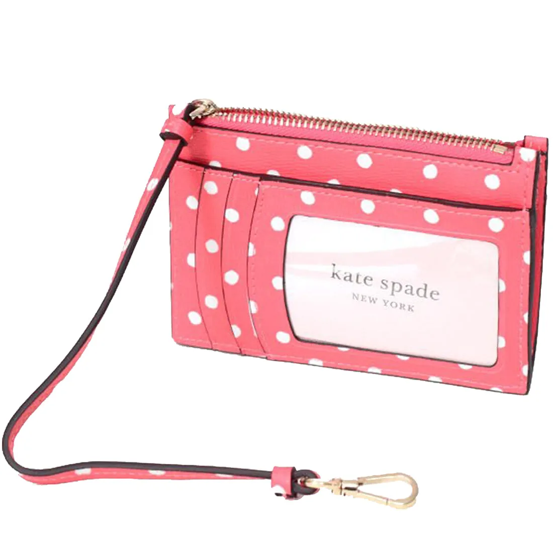 Kate Spade Spencer Dots Cardholder Wristlet in Peach Melba Multi