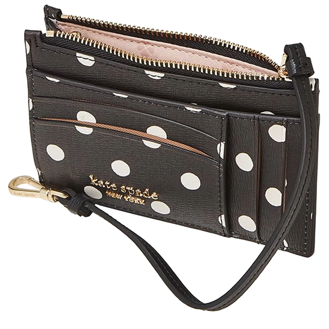 Kate Spade Spencer Sunshine Dot Cardholder Wristlet in Black Multi pwr00413